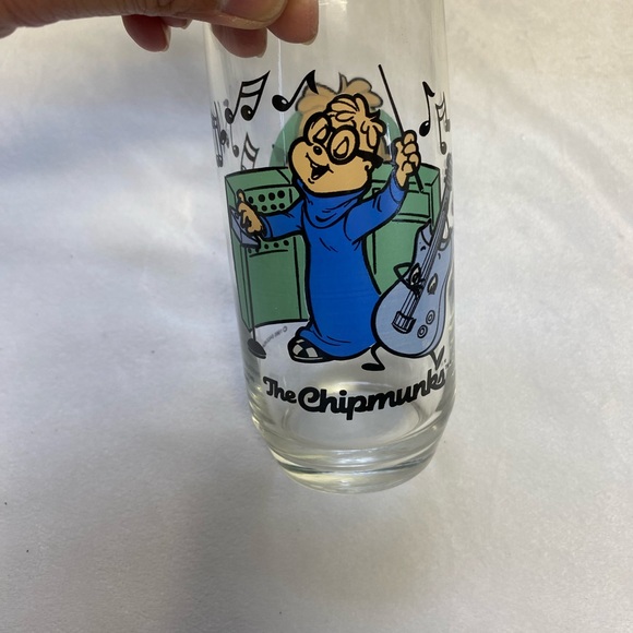 Vintage 1985 Alvin  and the Chipmunks Simon Drink Glass 1980s Pristine - Picture 2 of 11